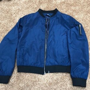Navy Blue Bomber Jacket